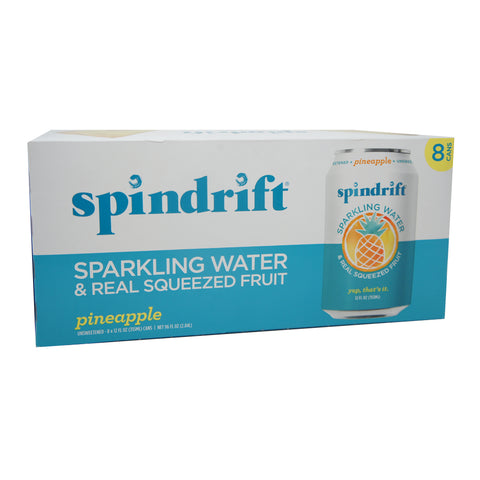 Spindrift, Sparkling Water, Real Squeezed Fruit, Pineapple 12 OZ (8 pack) (8)