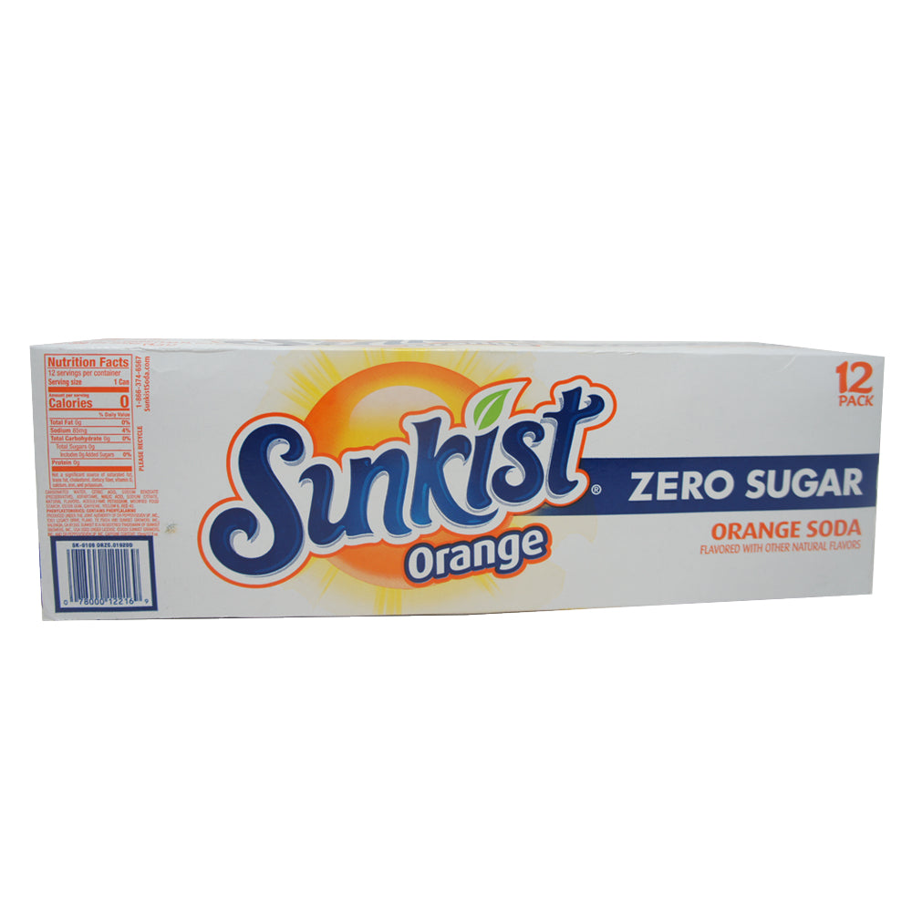 thelowex.com - Sunkist Orange, Zero Sugar, Orange Soda Flavored With Other Natural Flavors 12 OZ (12 pack)