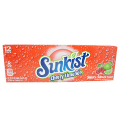 Sunkist, Cherry Limeade Soda, 12 OZ (12 pack) 12