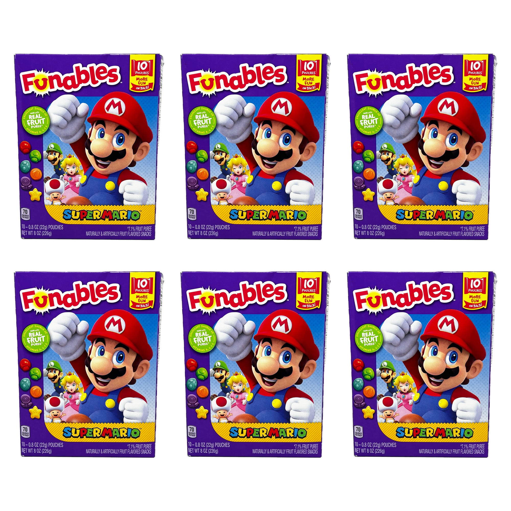 Super Mario™ Fruit Gummy Snacks, 10 Pouches per Pack (6 Pack)