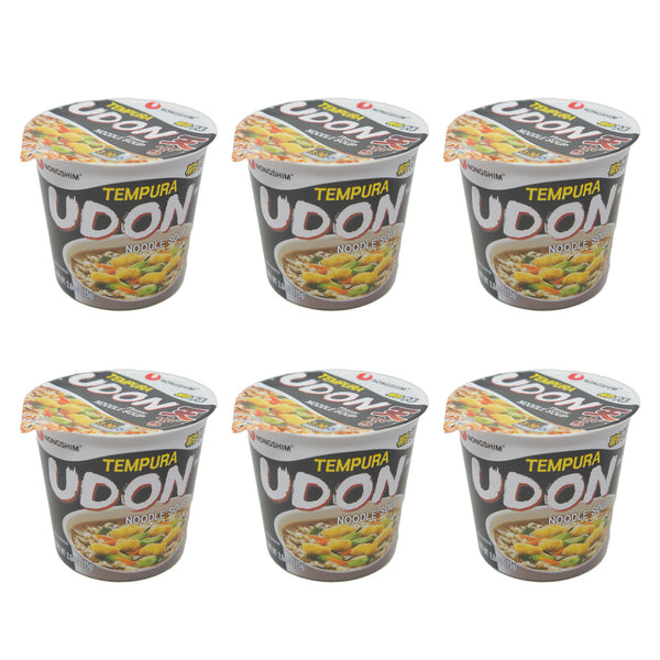 Nongshim Tempura Udon Flavor Noodle Soup, 2.64 oz Instant Cup Noodle Soup (6 Pack)