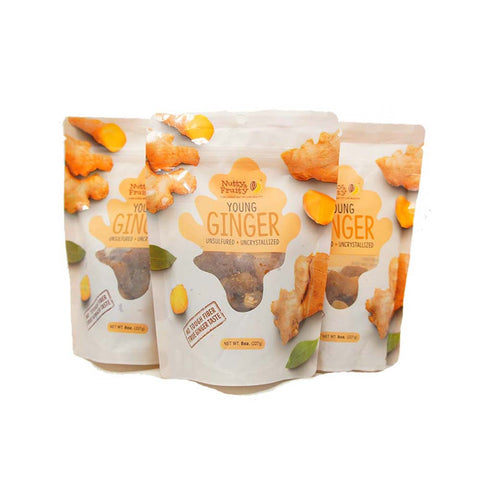 Nutty & Fruity Dried Young Ginger, 3 Pack
